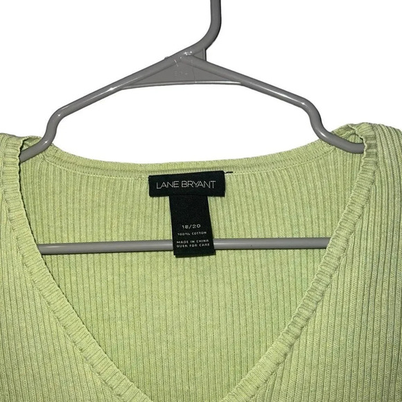 Lane Bryant‎ Green V Neck Fitted Sweater Size 18/20 - Picture 2 of 3